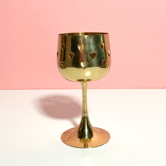 Vintage heart cutout candle holder